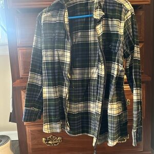 Chaps Green and Cream Plaid Shirt